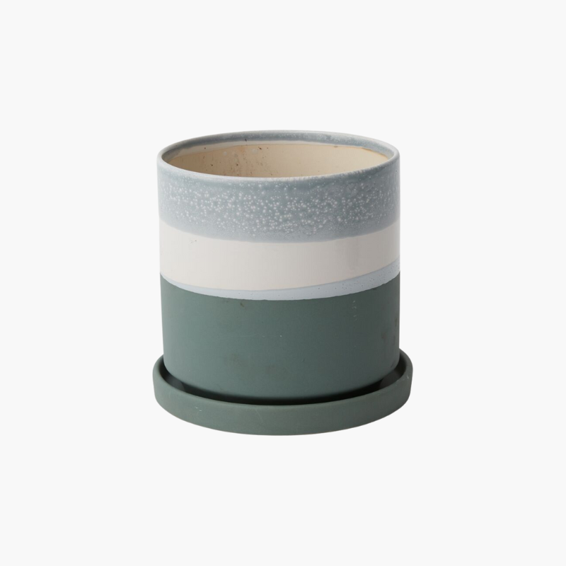 lg plant pots Planter Blue Green Stripe