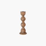 Carved Mango Wood Taper Holder