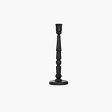Carved Wood Taper Holder Black, 3 Sizes
