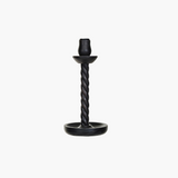 Carved Wood Taper Holder Black, 3 Sizes