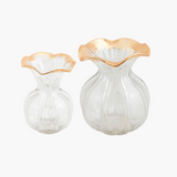 Ruffled Gold Edge Vase