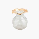 Ruffled Gold Edge Vase
