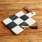 Marble Checkerboard Cheeseboard Set