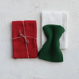 Set of 3 Bundled Tea Towels w/ String & Bells