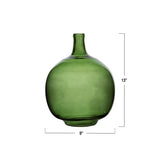 Vintage Green Glass Bottle - 13"