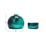 Candle Holder Teal Cloche