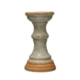Terra-cotta Pillar Holder, Heavily Distressed Finish, Mint Color (Holds 3" Pillar)