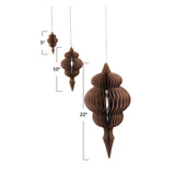 Honeycomb Brown Finial Ornament