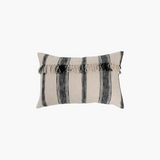 Pillow Black Cream Fringe Lumbar