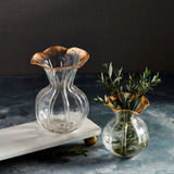 Ruffled Gold Edge Vase