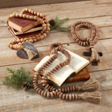 Beaded Wooden Garland w Tassels
