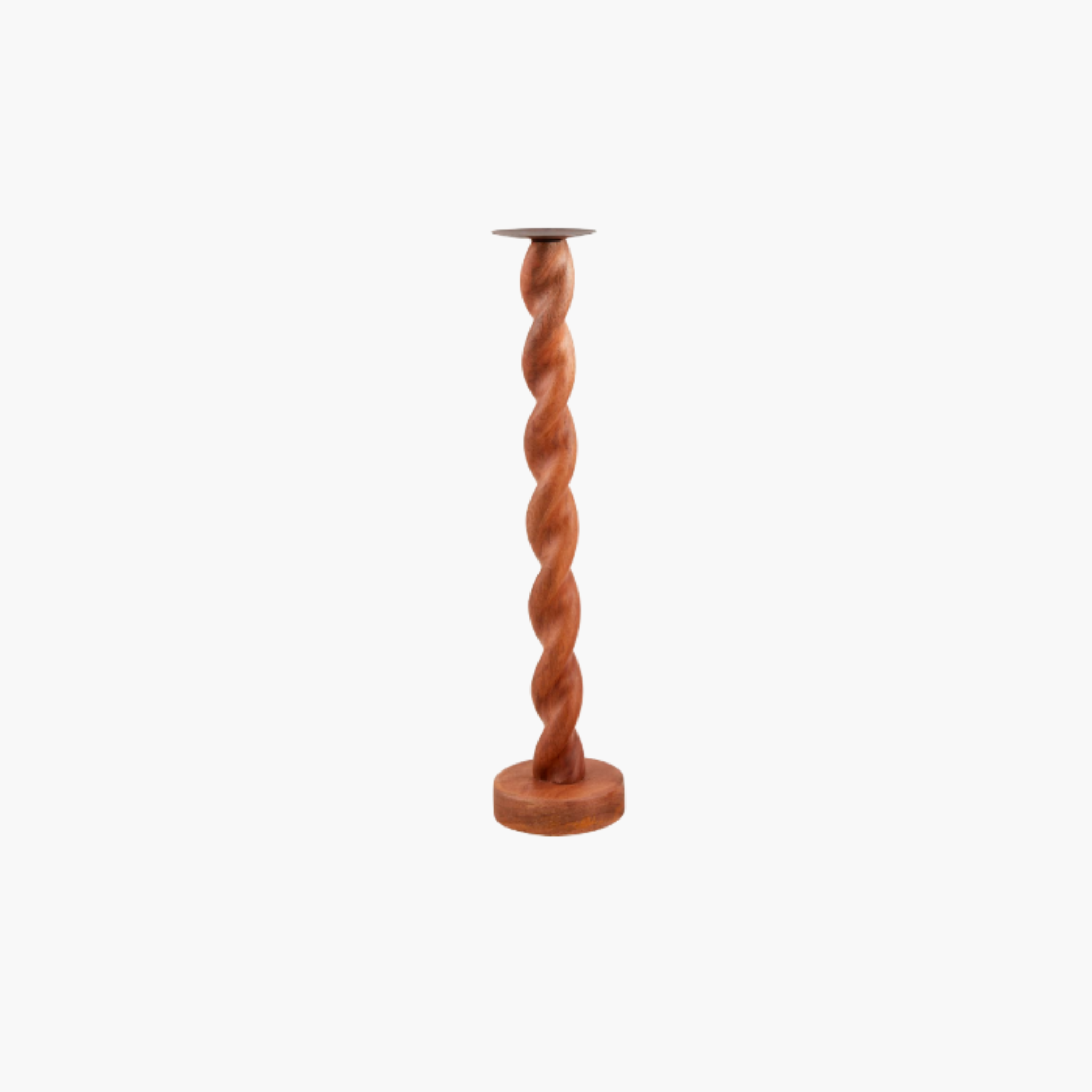 Twisted Wood Candle Holder