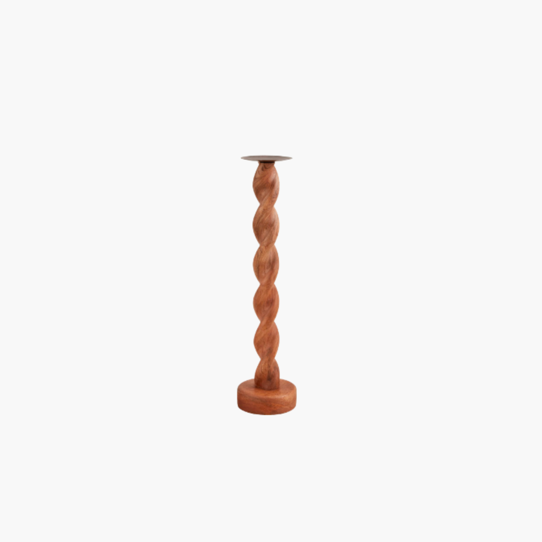 Twisted Wood Candle Holder