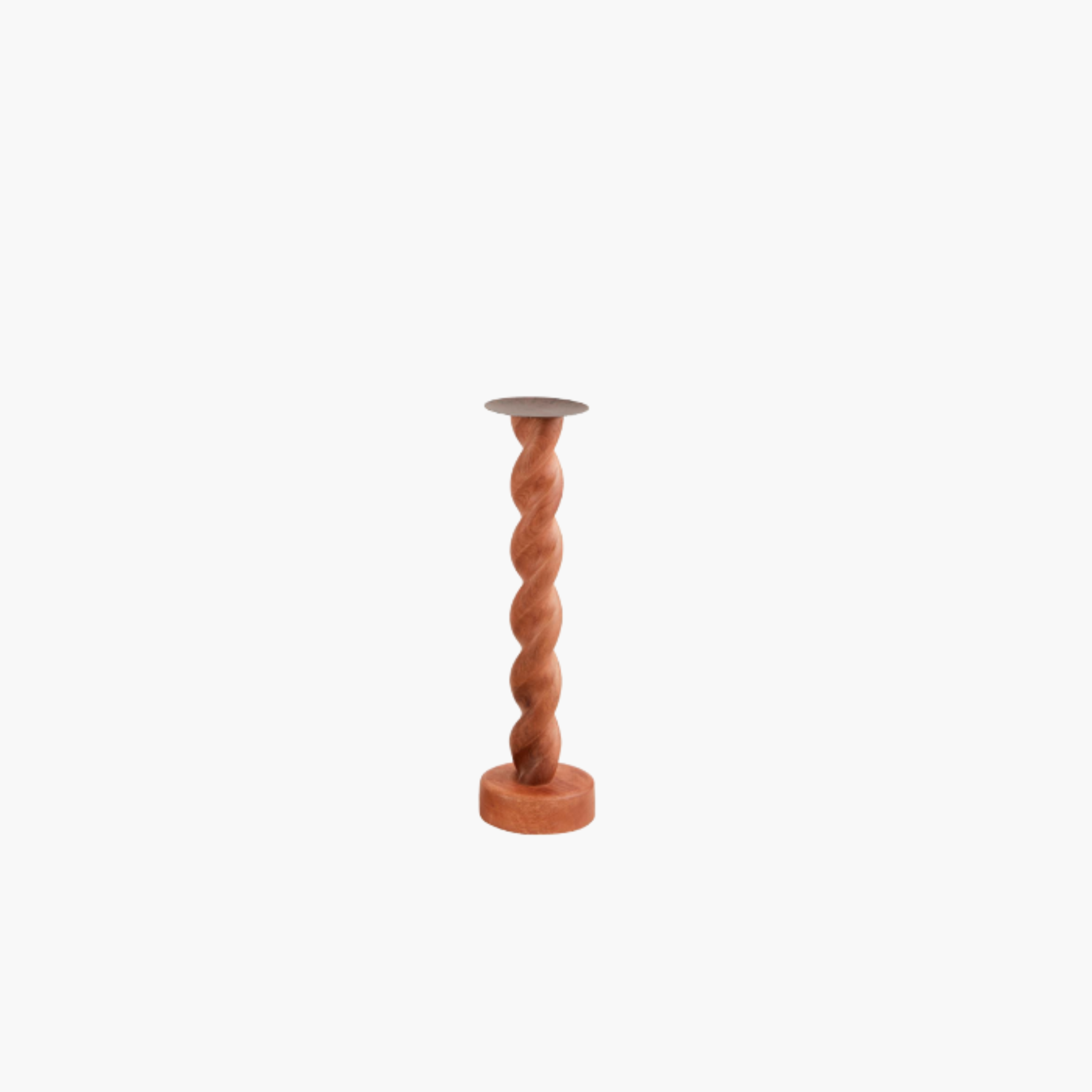 Twisted Wood Candle Holder