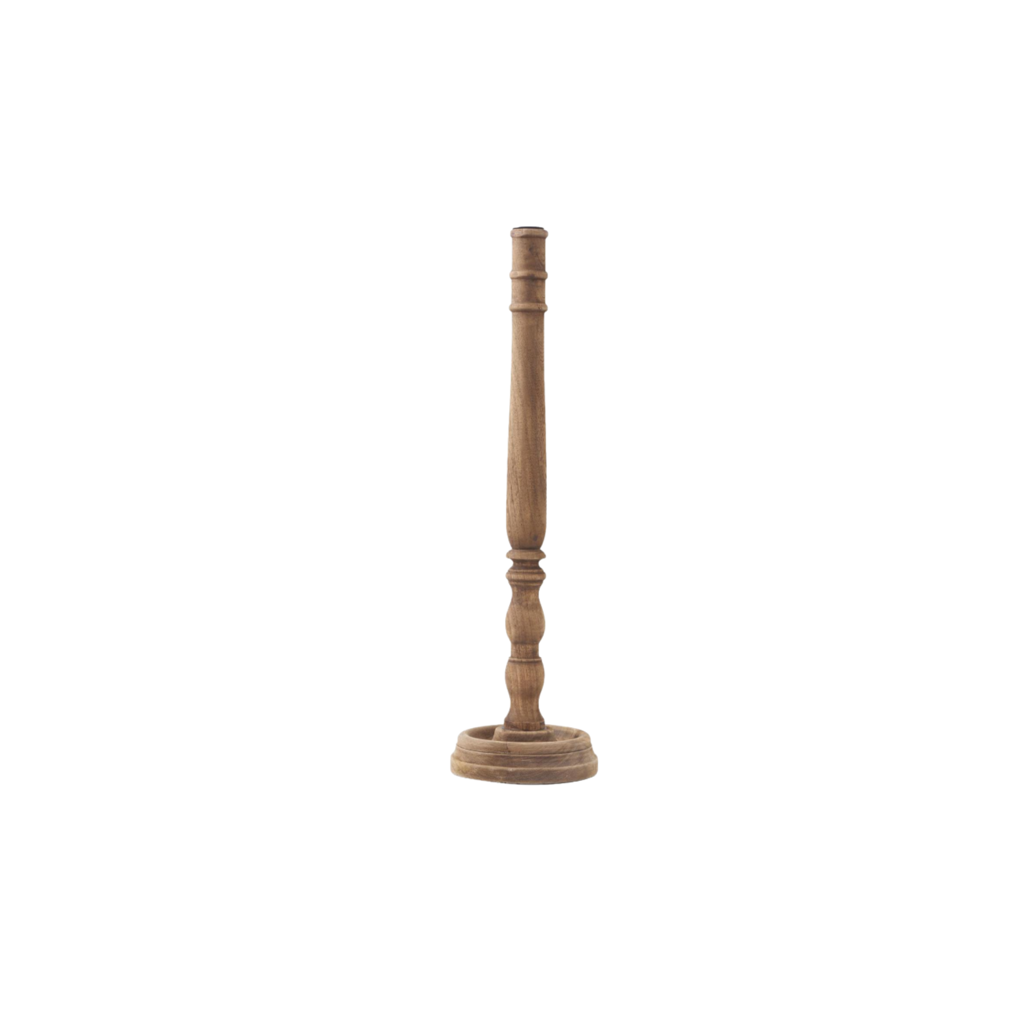 Carved Wood Taper Candleholders