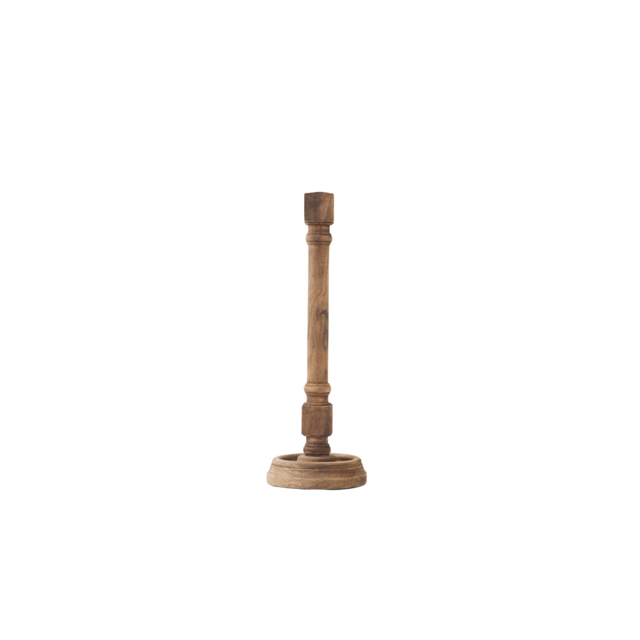 Carved Wood Taper Candleholders