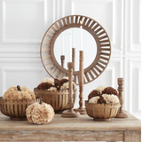 Carved Wood Taper Candleholders