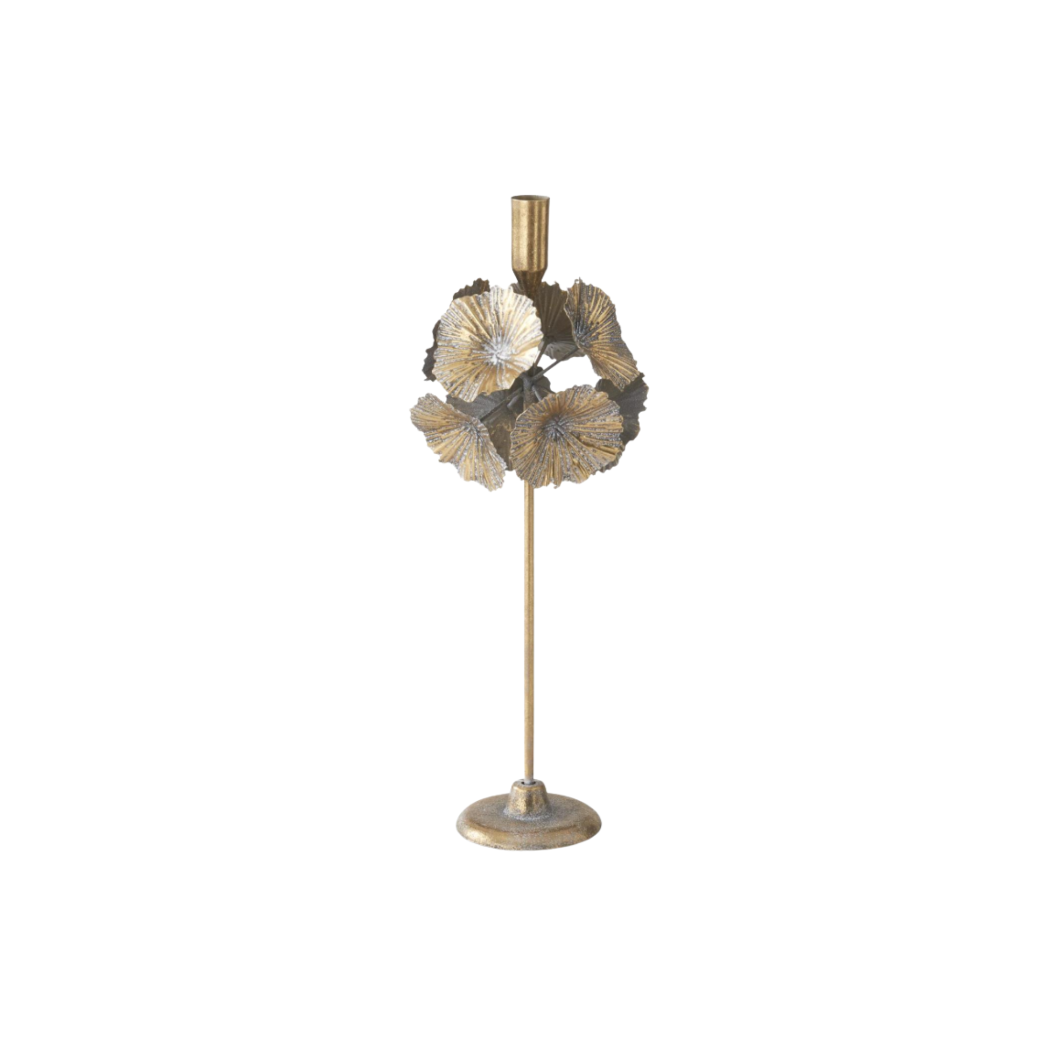 Gold Lotus Leaf Taperholder