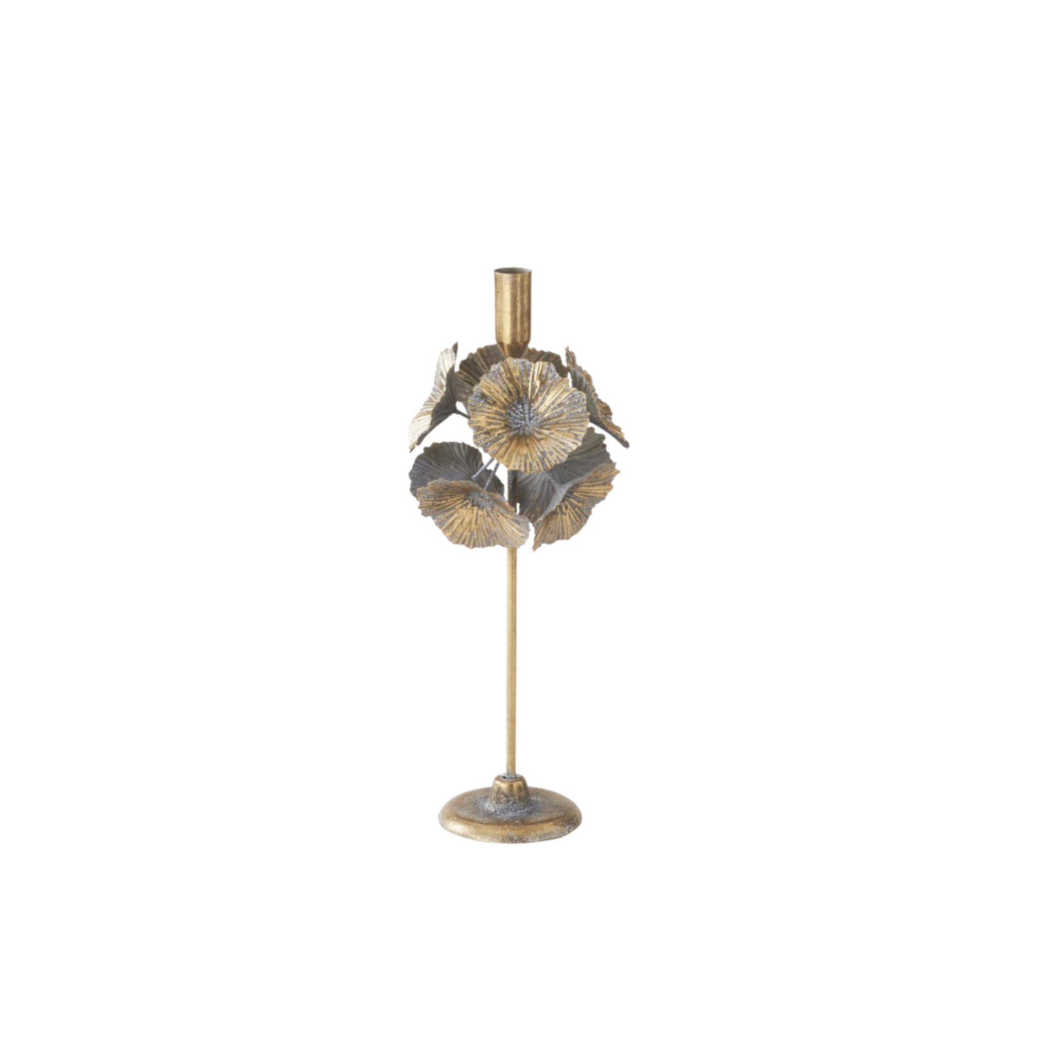 Gold Lotus Leaf Taperholder