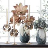 Gold Lotus Leaf Taperholder