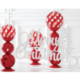 Red Stripe LED Candle Ornament
