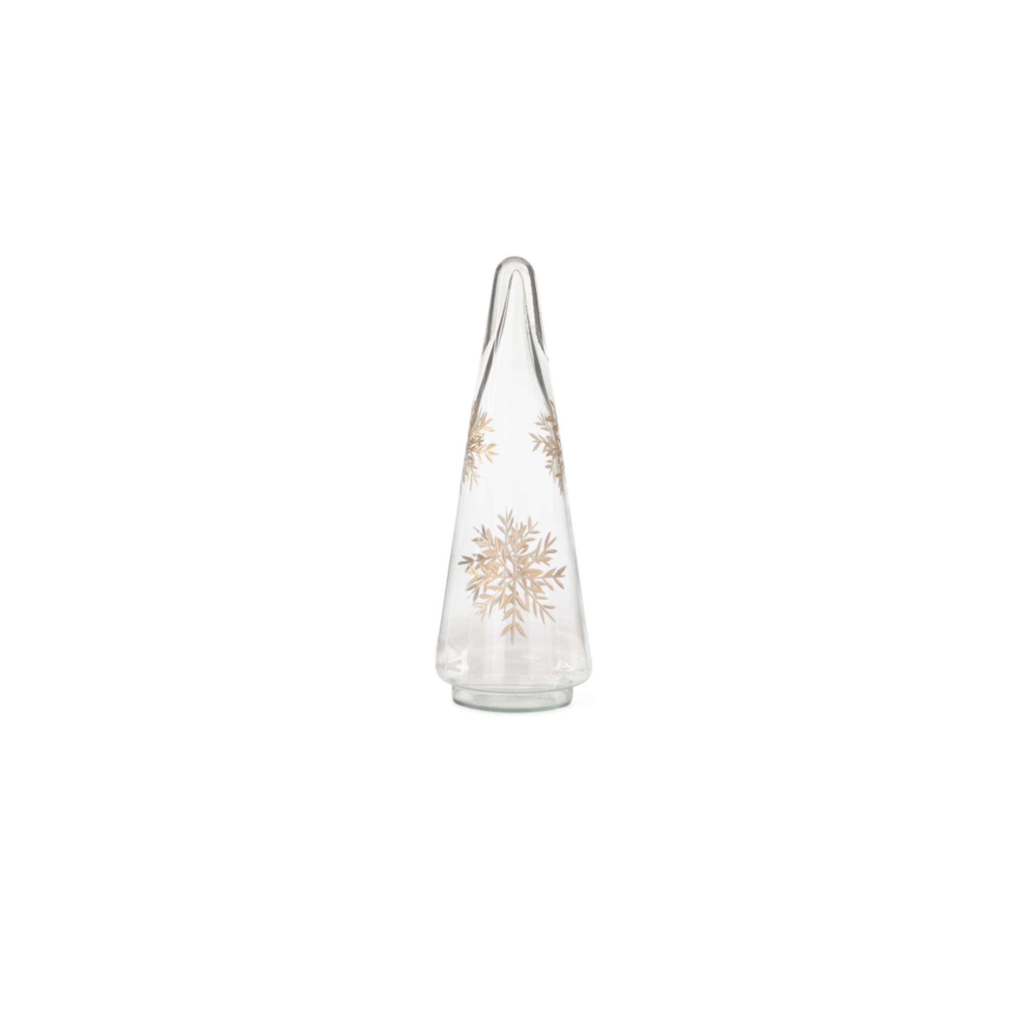 Glass Tree w Gold Snowflake