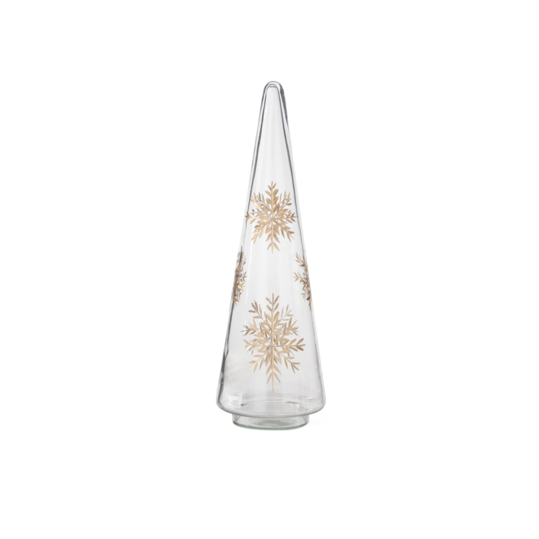 Glass Tree w Gold Snowflake