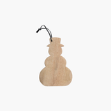 Snowman Cheese Board w/ Leather Tie