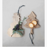 Snowman Cheese Board w/ Leather Tie