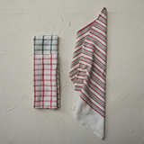 Red + Green Waffle Tea Towel