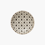 5" Round x 1-1/2"H Stoneware Bowl with Tree Pattern, Reactive Glaze, White and Black
