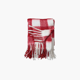 Red & White Plaid Throw w/ Fringe