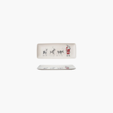 Rectangular Platter w Santa Leading Reindeer