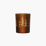 Gold Votive Holder w Trees