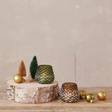 Glass Pinecone Shaped Tealight/Votive Holder, 2 Colors