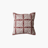 Red Embroidered Pillow w/ Metallic Gold Thread