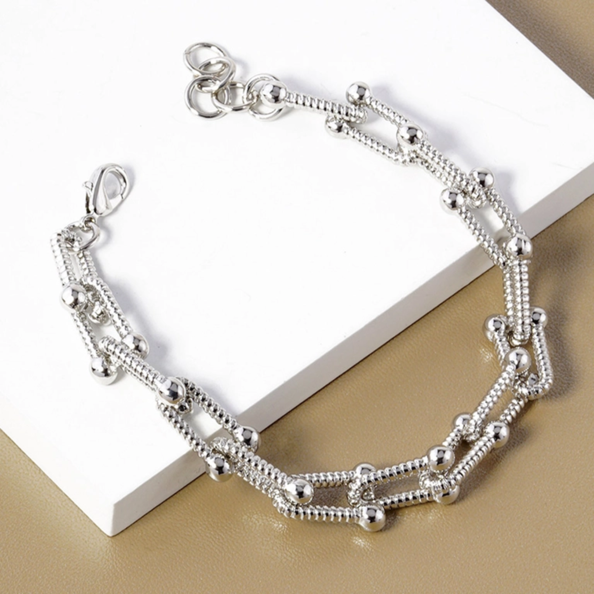 Textured Metal Chain Bracelet