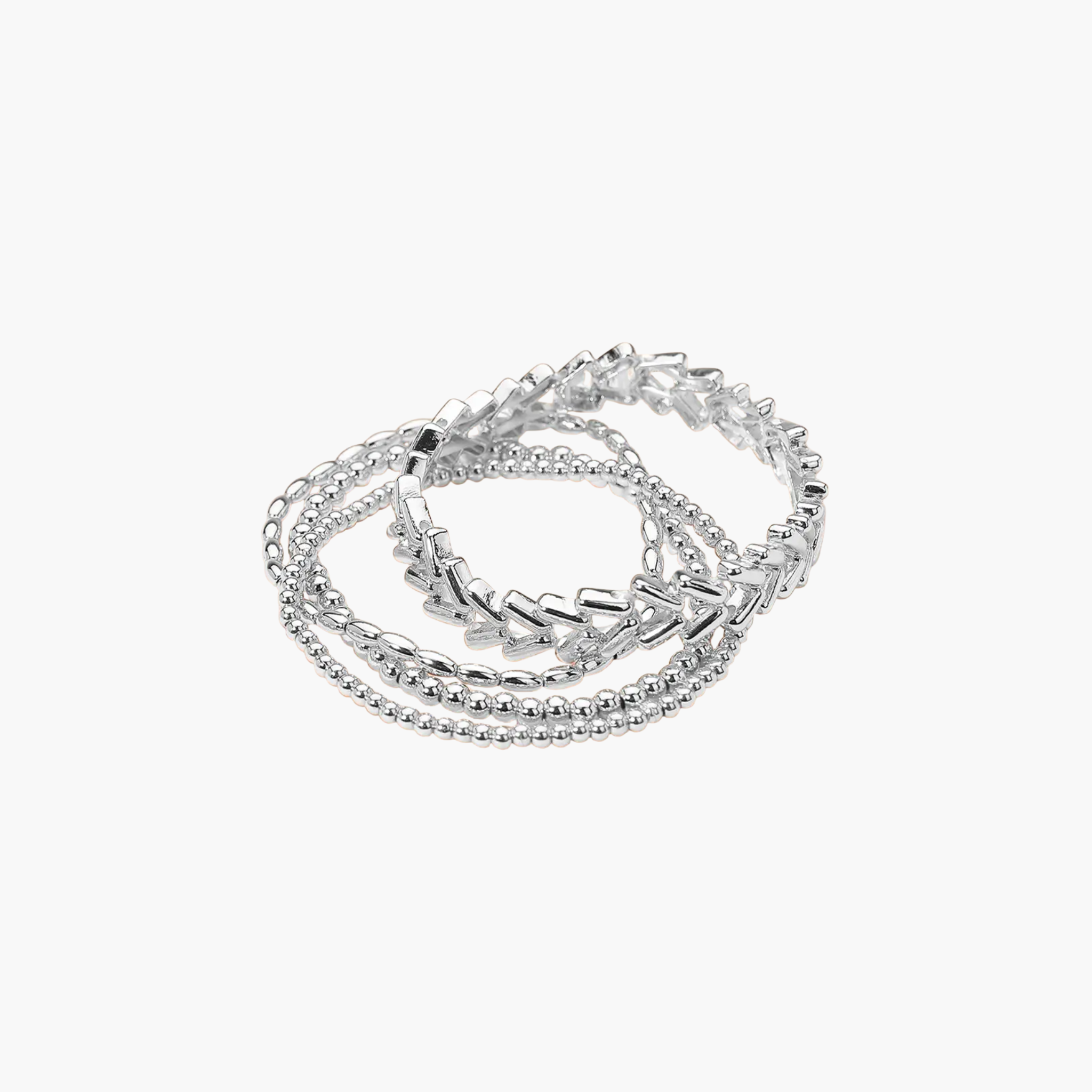 Metal Beaded Multi Layered Bracelets (4 pieces)