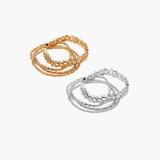 Metal Beaded Multi Layered Bracelets (4 pieces)