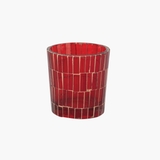 Red Glass Mosaic Votive Holder