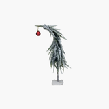 Snowy Faux Tree w/ Red Ball Ornament