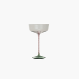 Pink + Green Champagne Glass