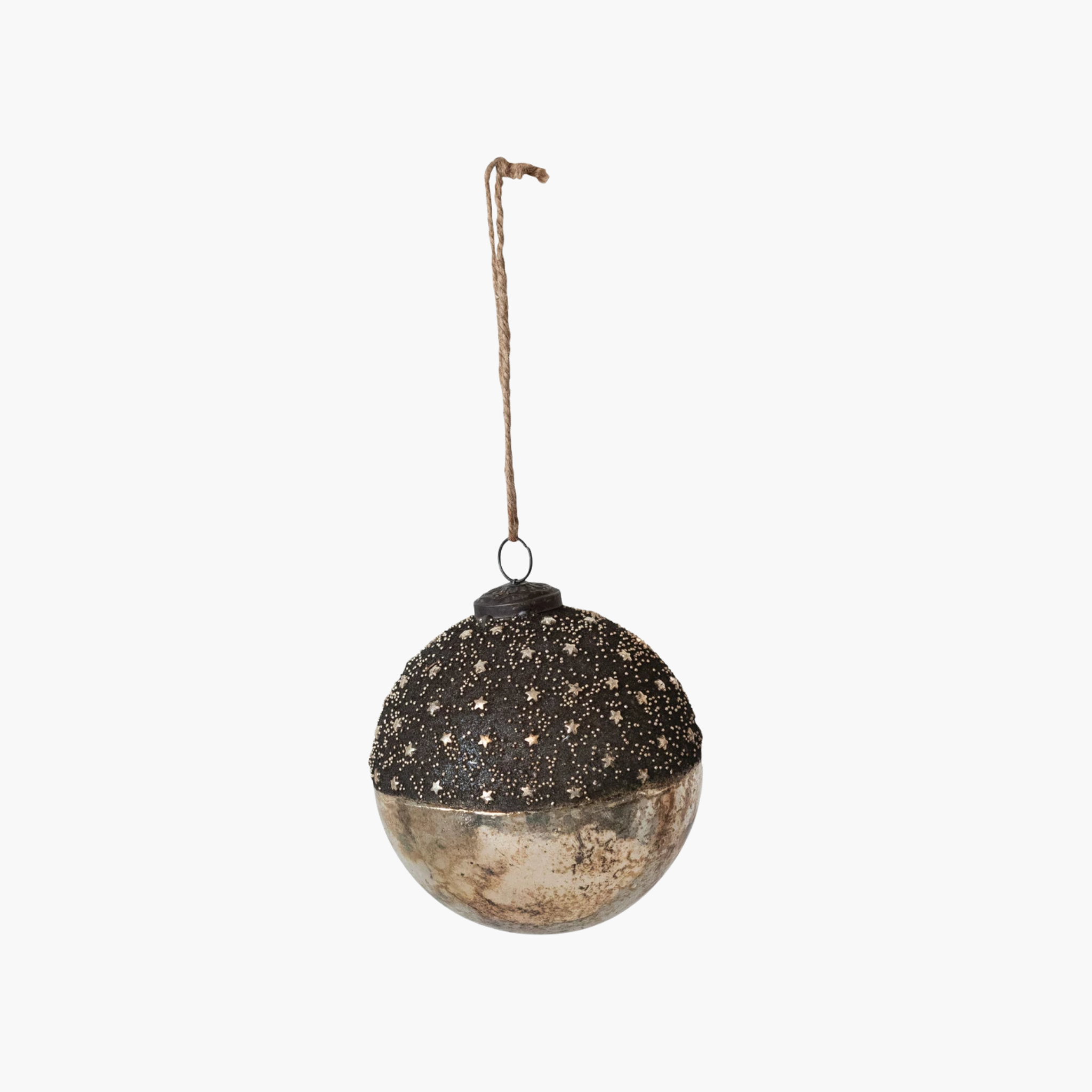 Bronze Mercury Glass Ornament w/ Stars