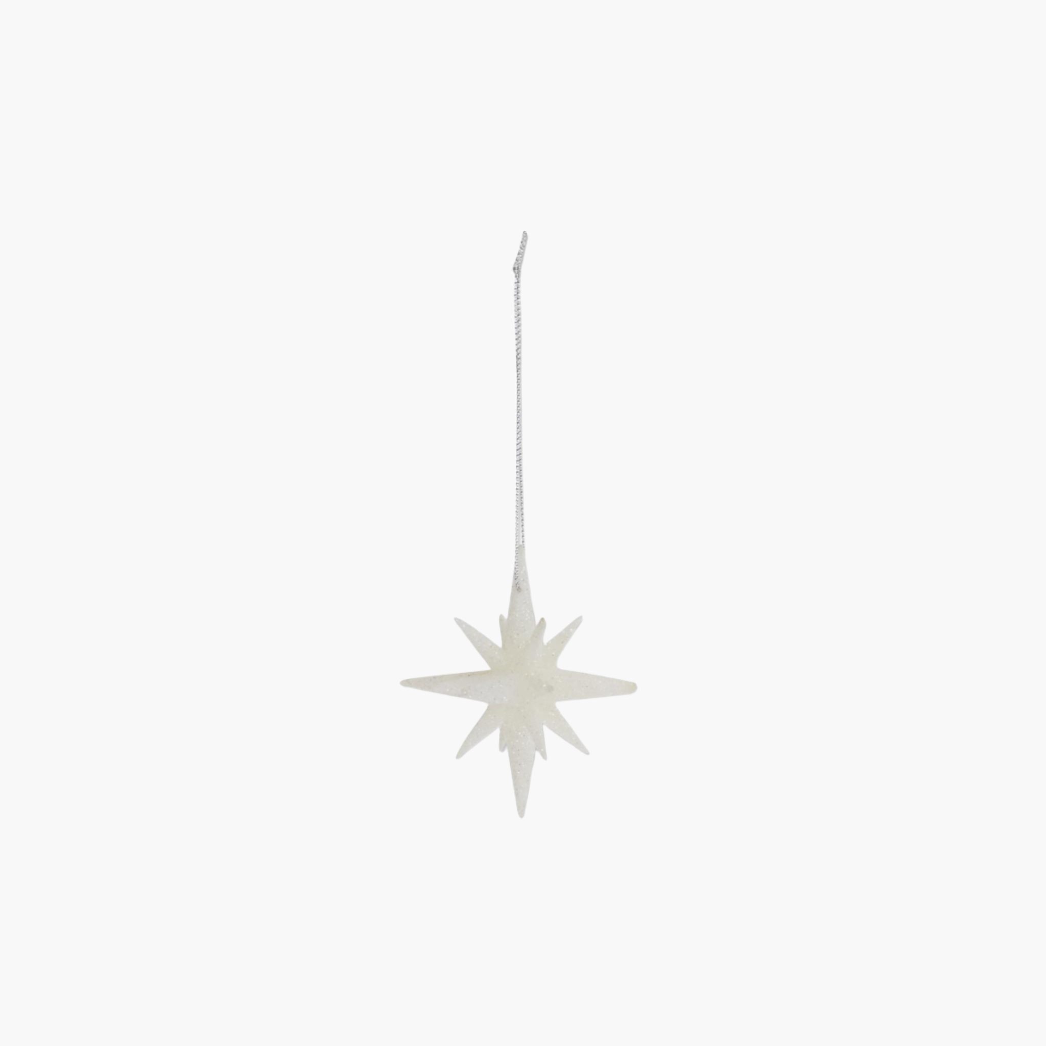 White Glitter Star Ornament