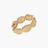 Hammered Metal Oval Beaded Bracelet