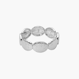 Hammered Metal Oval Beaded Bracelet