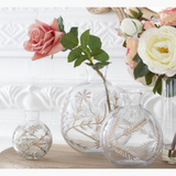 Etched White & Gold Painted Vase