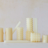 Cream Hobnail Taper Candles