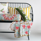 Embroidered Botanical Lumbar