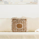 Gold + Cream Embroidered Pillow